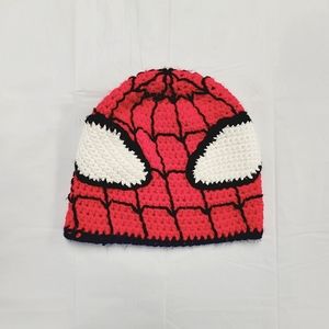 Handmade Crochet Spiderman Style Stocking Cap, Youth